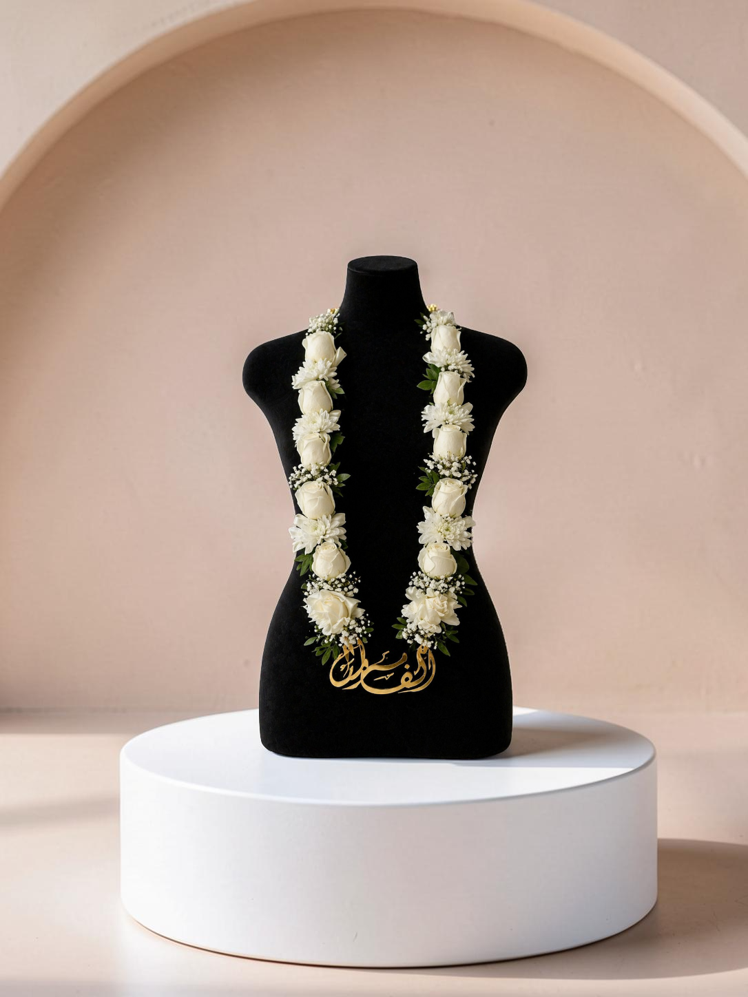 Necklace White Rose Back